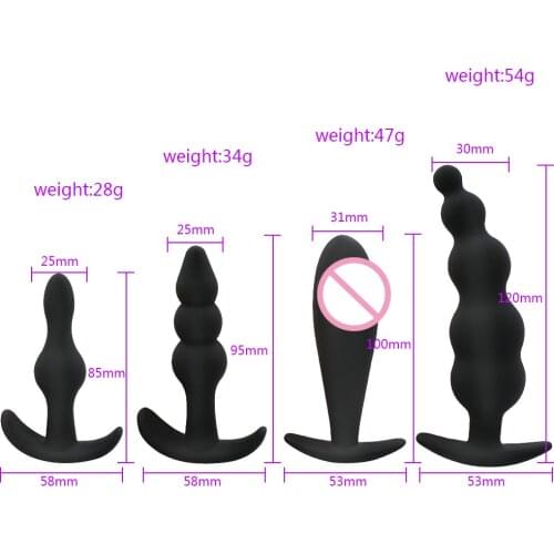 Soft Silicone Anal Plug Prostate Massage Ass Stimulate Anal Beads Butt Plug Anus Dilator Sex Toys for Women Men Masturbator