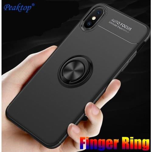 2018 NEW Finger Ring Holder Soft Case For iphone XS MAX XR 7 8 6 X 10 6S Plus Matte Auto Focus Silicone Phone Cover