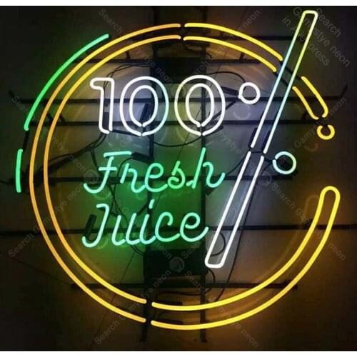 Neon Sign for Fresh Juice Neon Bulb sign Restaurant handcraft Real Glass tube windows Dropship neon bar lights Home Decor lamps