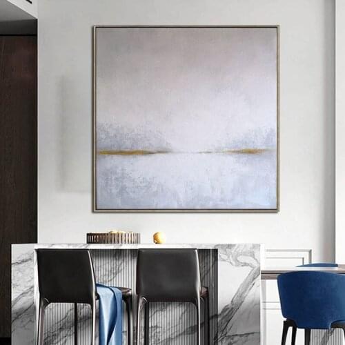 New Simple Abstract White Art 100% Hand Painted Oil Painting Canvas Wall Art Unframed Artwork High Quality Paintings
