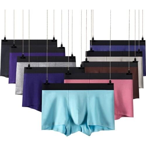 3pcs/Lot Shorts Solid Color Male Pants ice Breathable Underpants For Men New Mens Underwear comforty