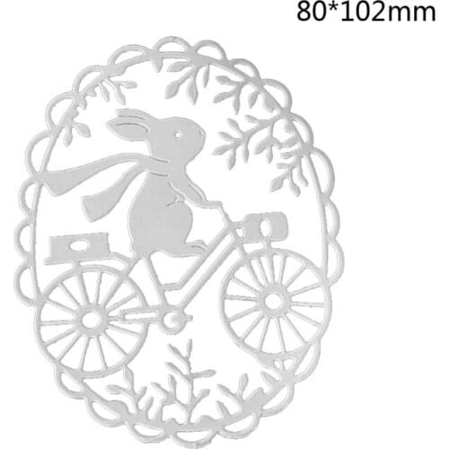 Easter Bunny Wreath Metal Cutting Dies Stencil Scrapbooking DIY Album Stamp Card