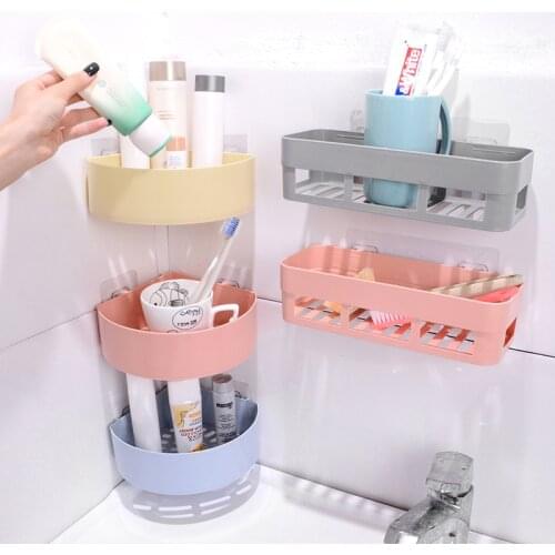 Bathroom Hole-Free Seamless Wall-Mounted Shelves Storage Rack Toiletries Toilet Bathroom Suction Wall Storage Rack