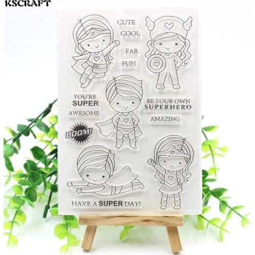 KSCRAFT Have A Super Day Transparent Clear Silicone Stamps for DIY Scrapbooking/Card Making/Kids Fun Decoration Supplies 172