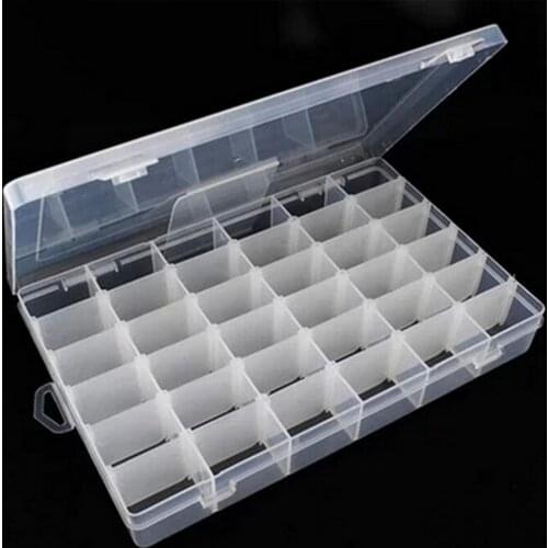 10/15/28/36 Slots Clear Plastic Empty Storage Box for Nail Art Manicure Tools Jewelry Bead Display Storage Case Organizer Holder