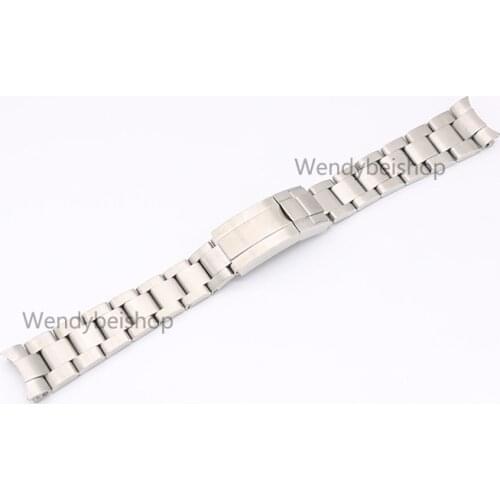 CARLYWET 20mm 316L Stainless Steel Two Tone Gold Silver Solid Curved End Link Deployment Clasp Wrist Watch Band Strap Bracelet