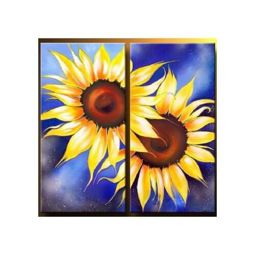 Hand Painted Oil Paintintg Sunflowers I-Modern Oil Painting On Canvas Art Wall Decor-Floral Oil Painting Wall Art