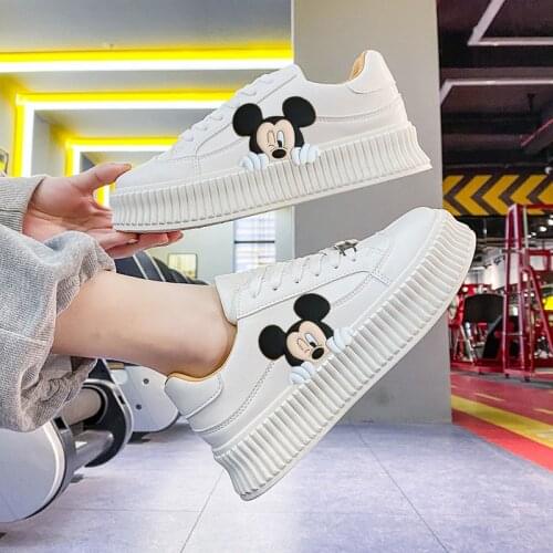 Disney Big Children Cartoon Mickey Mouse Women Platform Casual Shoes Sports Shoes Student Running Shoes