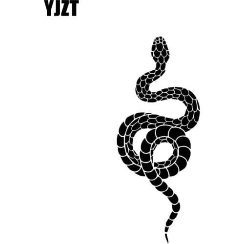 YJZT 6.7CM*16.3CM Horror Snake Bumper Creative Decoration Car Sticker Vinyl Decal Black/Silver C4-1538