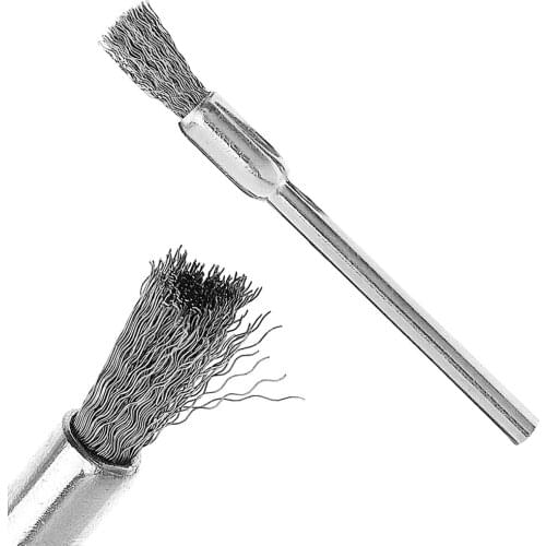 1 PC Mini Polishing Stainless Steel Wire Brush with Handle and Pen Shape for Cleaning Grinding Welding Slag Stain and Rust