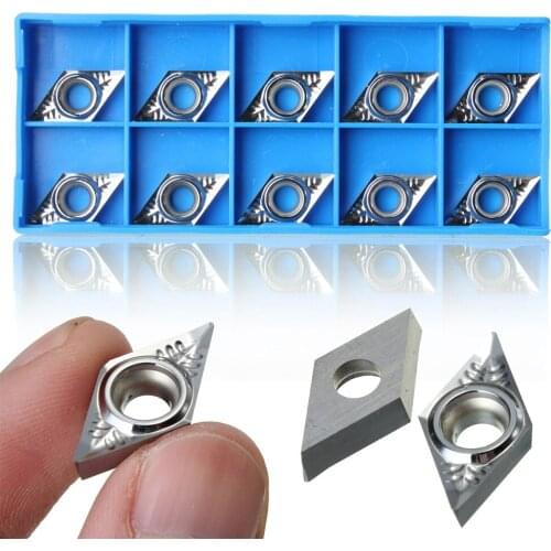 10Pcs Silver Blades DCGT11T304-AK H01 / DCGT32.51-AK H01 Carbide Inserts Used for Aluminum Alloy Carbide Inserts Accessories