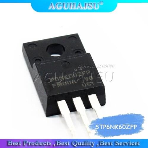 10pcs STP6NK60ZFP STP6NK60ZF STP6NK60Z STP6NK60 P6NK60ZFP P6NK60 TO-220 6A 600V MOS FET