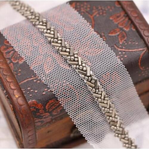 10Yards 5cm Width White Grey Beading Trims Beaded Lace Ribbon For Sewing Curtain Accessories Mesh Lace Cloth Decoration