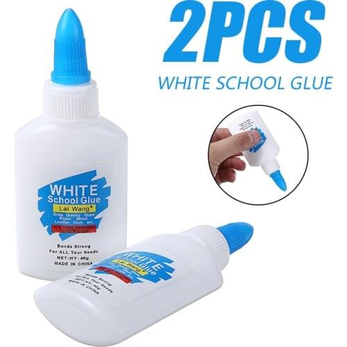 2pcs 40ml Durable School Liquid White Glue Adhesive for Kids Handcraft Tool DIY School Office Adhesives Stationery