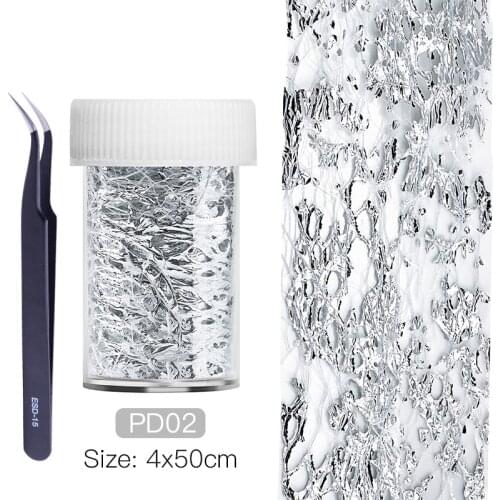 2Pcs /Set Aluminum Nail Foils 3D Mesh Nail Stickers 4*50cm Or 20cm Nail Art Decal Wraps Slider Manicure DIY Decoration