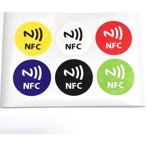 6pcs/Lot NFC 213 RFID adhesive sticker compatible with all nfc products dia 30mm