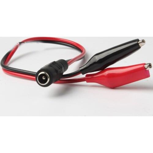 DC female head to Alligator clip special power supply red and black clamp 50pcs