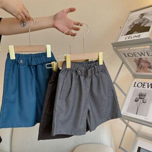 Childrens Shorts 2021 Summer New Baby Boys Shorts Pants Casual Solid Color Korean Shorts For Boys 2-8 Y Kids Clothes Boys Pants