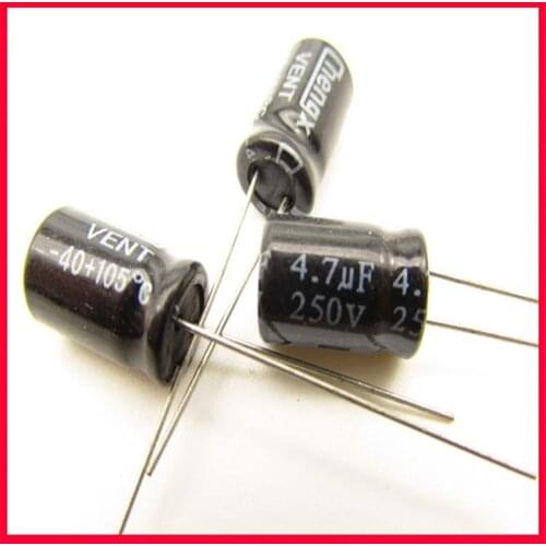 250V4.7UF electrolytic capacitor aluminum electrolytic capacitor 4.7UF/250V volume 8*13 pitch 3.6