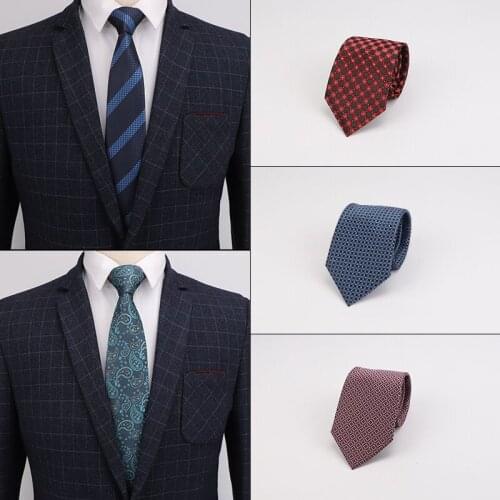 SHENNAIWEI 8cm tie for men shirt accessories jacquard striped neckties mens gift