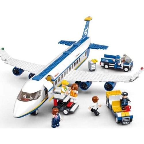City Airship Aviation World Airbus International Airport Airplane Building Blocks Sets Bricks Classic Model Toys for Kids Gifts