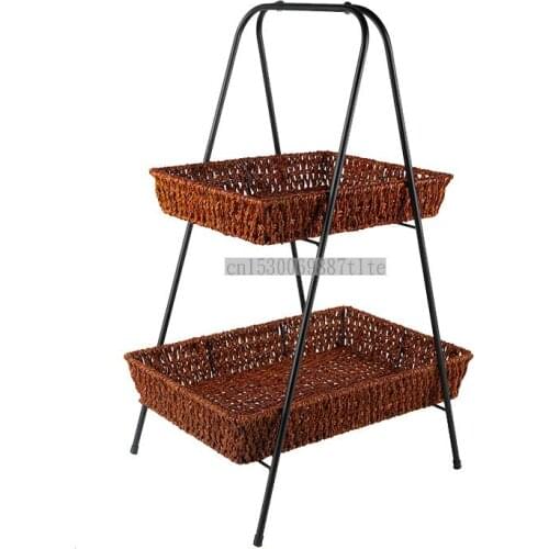 The living room floor-to-ceiling sofa side magazine material book newspaper fruit miscellaneous Nato grass basket