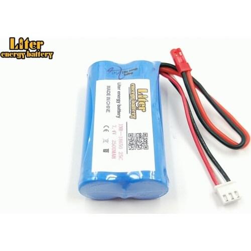 7.4V 2500mAH Wholesale Li-po Lipo Batery 2S remote control helicopter 7.4 V 2500 mAH Lipo battery 25C 18650 Toy Battery