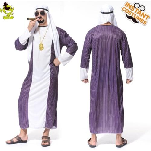 Men Arabian Series Costume Middle East Traditional Costume Robe Halloween&Purim Party Cosplay Arabian Costumes