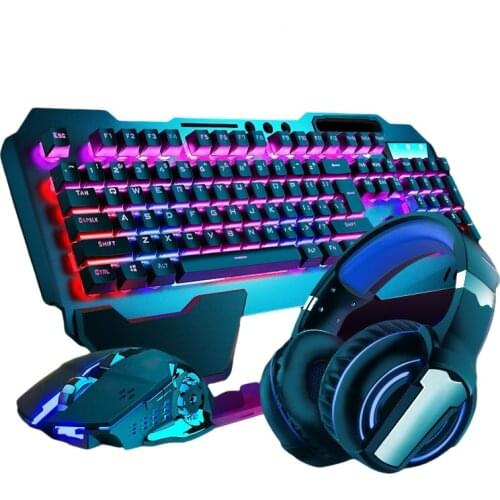 Wireless Gaming Keyboard Mouse Set Chargable Mechanical Keyboard Colorful Lights Mouse with 4 DPI клавиатура механичеcкая