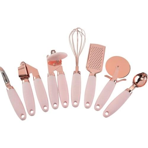 Stainless Steel Seven-piece Suit Cute Kitchen Accessories Tools Garlic Press Vegetable Peeler Pizza Cutter Ice Cream Spoon
