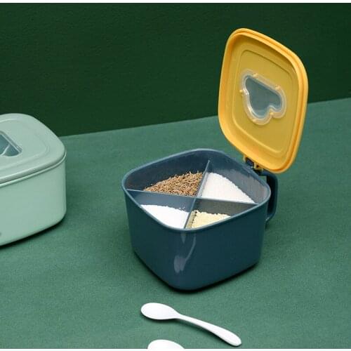 Salt Shaker Seasoning Box Combination Set With Lid Storage Seasoning Jar Round Storage Bottle Kitchen Accessories Spice Tool