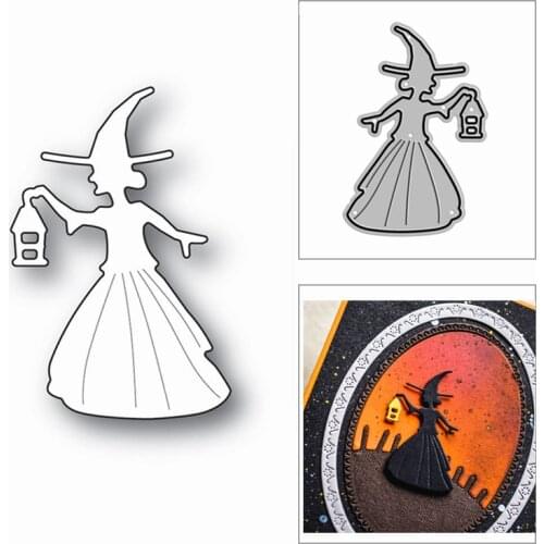 New Halloween Witch Hat Lamp 2020 Metal Cutting Dies for DIY Scrapbooking and Card Making Decorative Embossing Craft No Stamps