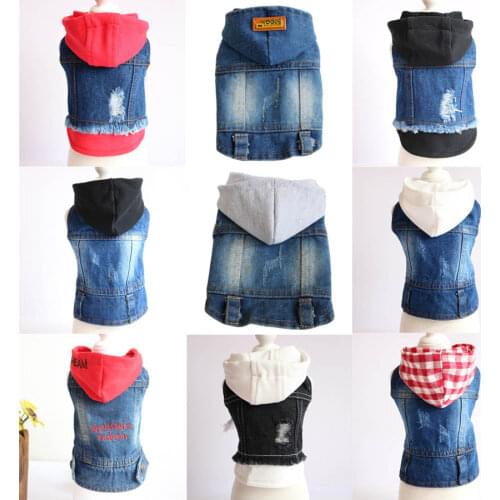 New Product 2020 Pet Hoodie Jacket For Dog Jeans Spring Dog Clothes Fashion Denim T-shirt Puppy Dog Vest Cowboy Cat Coat 10E