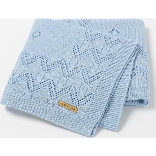 Baby Blankets 100%Cotton Knitted Plaid Newborn Infant Stroller Muslin Swaddle Wrapper Super Soft Toddler Girl Boy Bedding Quilts