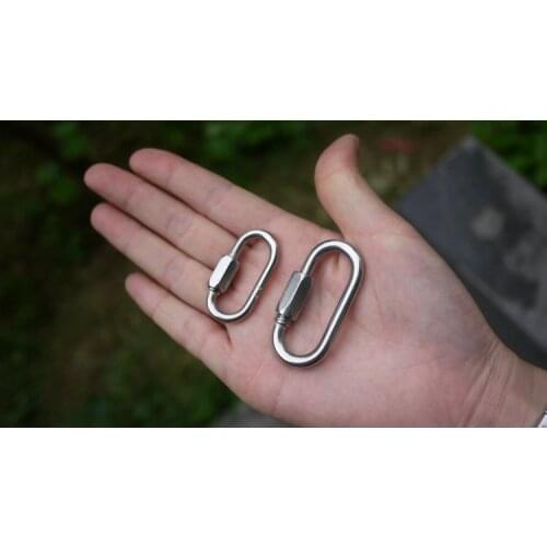 Oval professional mountaineering buckle quick connection ring 304 stainless steel quick connection ring
