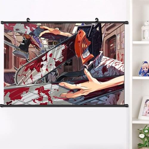 NEW Anime Manga Chainsaw Man Denji Makima Angel Beam Wall Scroll Painting Poster HD Print Home Decor Collection Art Gift 40x60cm