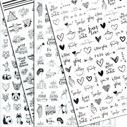 2021 Most Beautiful Sex Nail Sticker Collection Halloween Star Bear Picture Butterfly Flower Beauty Back Nail Slider Sticker Art