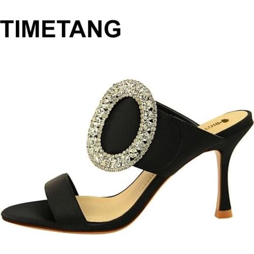 TIMETANGShoes Women High Heels Classic Pumps Women Shoes Crystal Women Sandals Sexy Wedding Shoes Women Slippers New Party Shoes