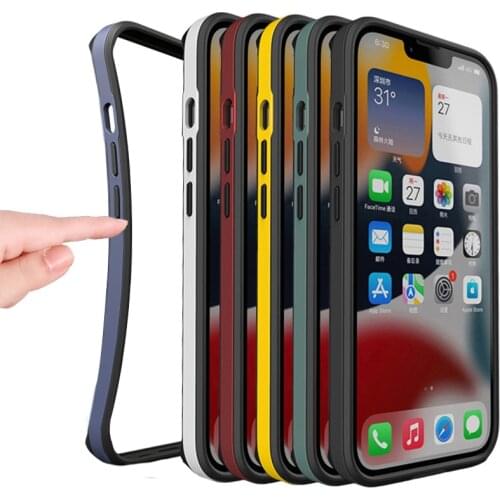 Slim Silicone Bumper Case For iphone 12 Pro Max 12Mini Luxury Flexible Thin Shockproof Anti-Slip Soft Frame Accessories