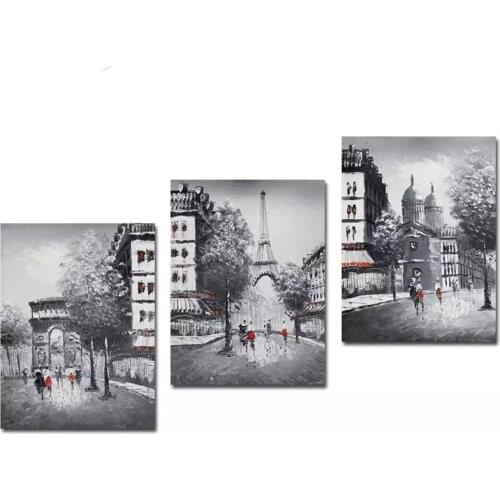 Diamond Embroidery Triptych White Black Wall Art For Living Room Paris 5D Diamond Painting European Street View 3PanelZP-4558