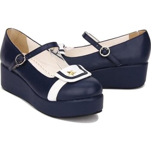 Angelic imprint Sweet High Heels Lolita Shoes New Wedge Heel Platform princess shoes Women Pumps Size 35-44 8965