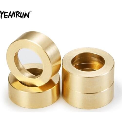YEAHRUN 4pcs Internal Brass Wheel Counterweight Balance Weight Portal Drive Housing For 1/24 Axial SCX24 90081 RC Crawler Car