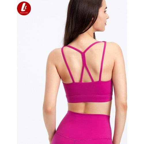 HI CLOUD Padded Sweat-wicking Sports Gym Bras Women Mid Support Push Up Running Workout Brassiere Plain Yoga Bras Tops
