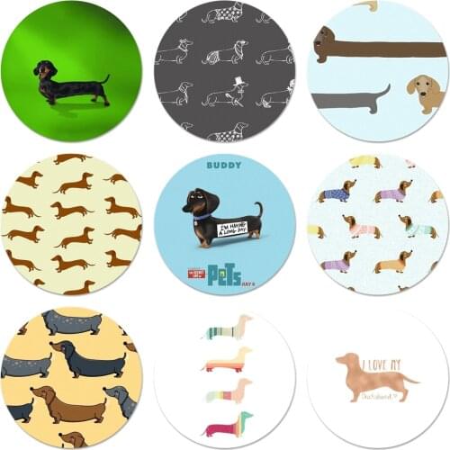 Long Dog Brief Dachshund Dog Icons Pins Badge Decoration Brooches Metal Badges For Backpack Decoration