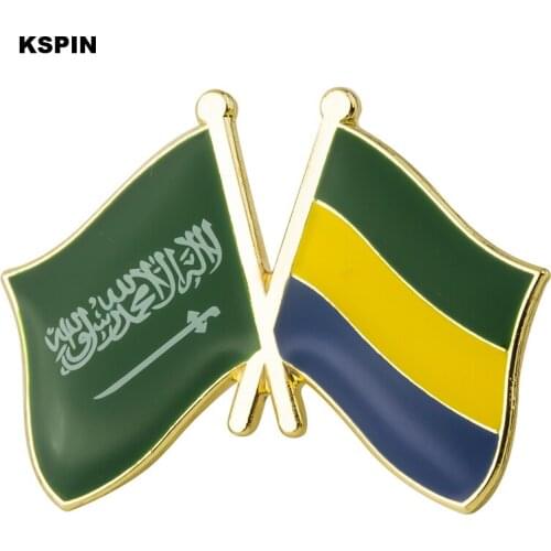 Saudi Arabia & Gabon Friendship Flag Lapel Pins Flag Lapel Pins Country Flag Badge Flag Badge Brooch XY0486-7