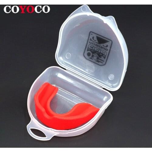 1 Pcs Sports Tooth Protector Silicone Braces COYOCO Boxing Mouth Guard Sanda Taekwondo Anti-wear Free Shaping Mouthguard Red