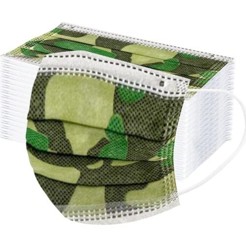 10/20/30pcs Halloween Masks For Kids Child Camouflage Print Mask For Face Headband Bandana Face Mask Fashion Mondmasker Mascaril