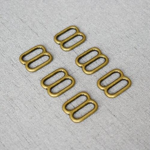 10 pcs Antique Brass 15mm Metal Tri Glide Slide Adjusters use for DIY Bag Strap Buckles Leather Belt Craft Accessories