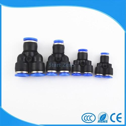 10Pcs "Y" Pneumatic Connector Tee Union Push In Fitting for Air Pipe joint 4mm-12mm
