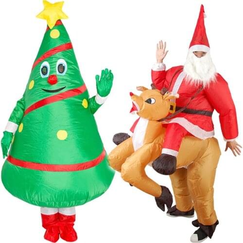 2021 Christmas Tree Inflatable Costume Santa Claus Inflatable Clothes Cosplay Costumes For Adult Men Women Suit Christmas Party